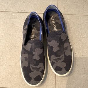 Rothy’s black camo slip on sneakers size 8